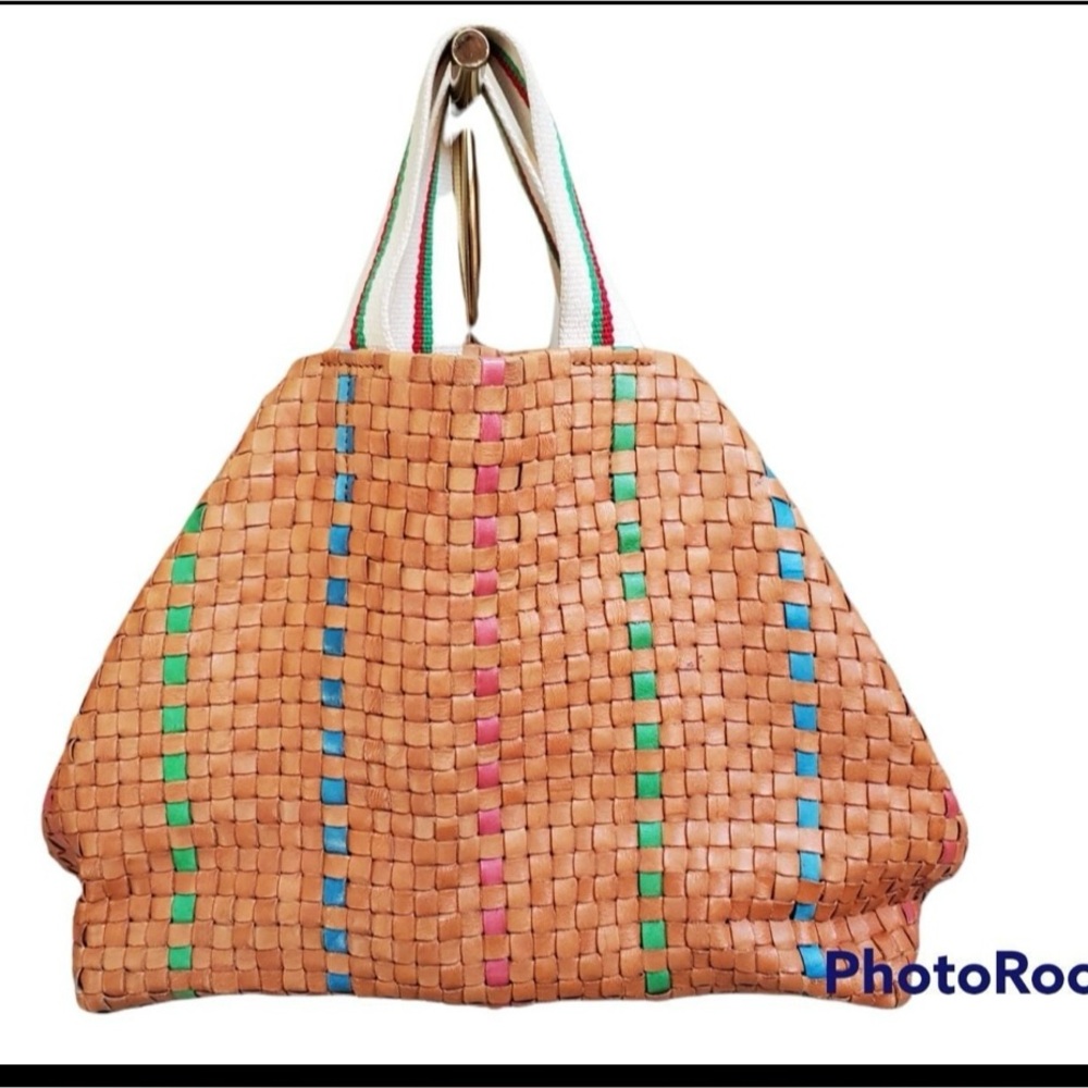 Clare V Bateau Woven Leather Tote